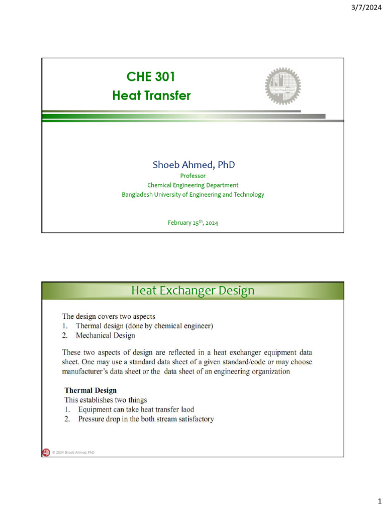 Heat Exchanger Design and Calculations | PDF | Heat Transfer | Heat ...