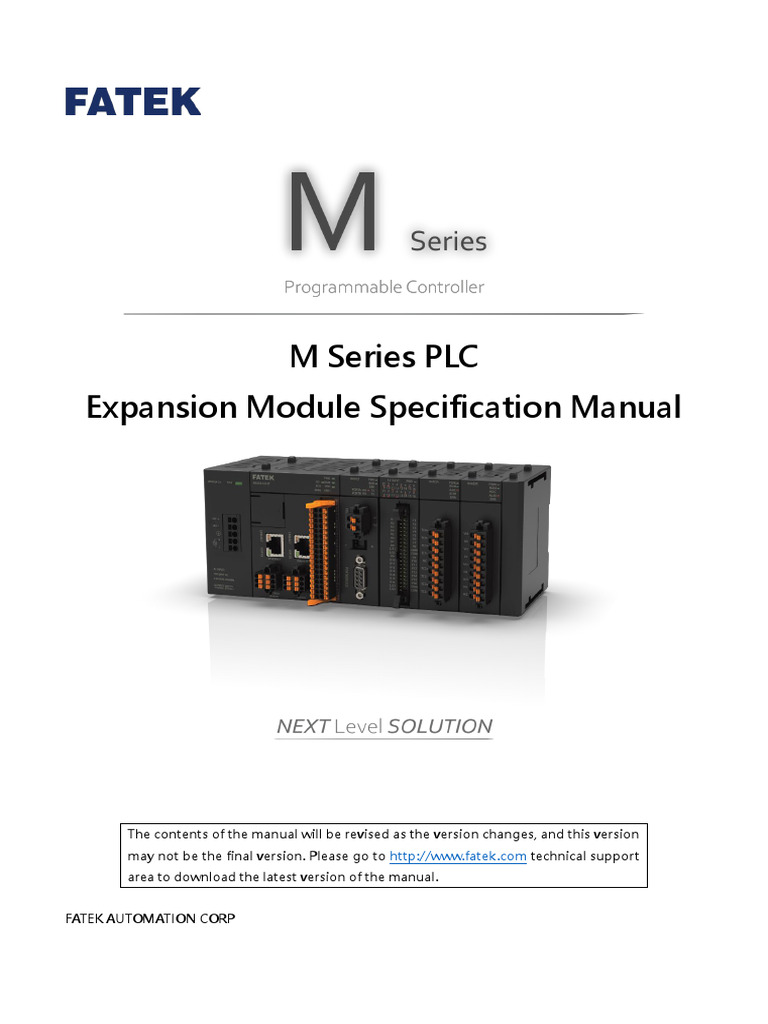 02 M PLC Expansion Module Specification Manual en | PDF | Input/Output ...
