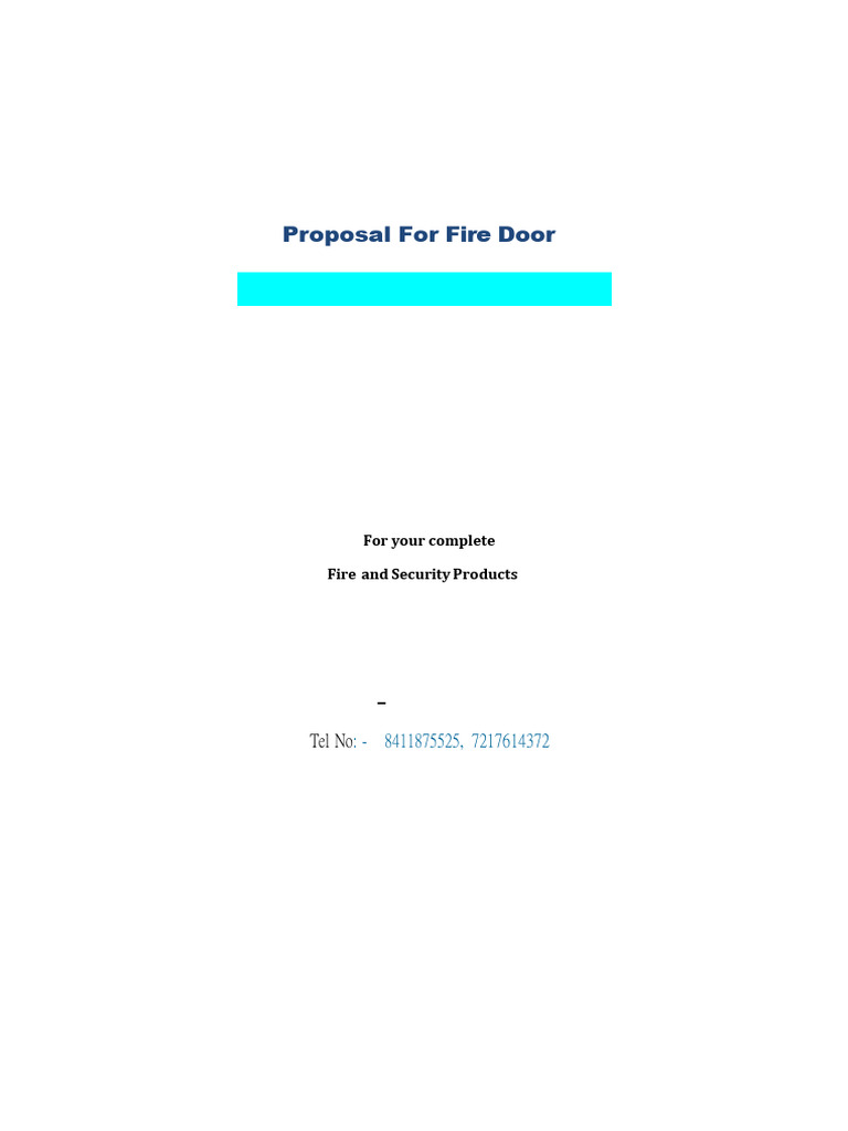 Fire Door Quotation Proposal | PDF | Door