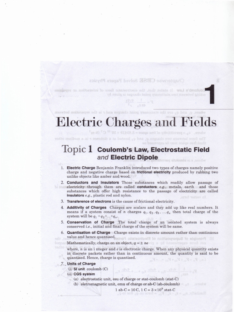 Electric Charges and Fields Overview | PDF | Force | Electric Field