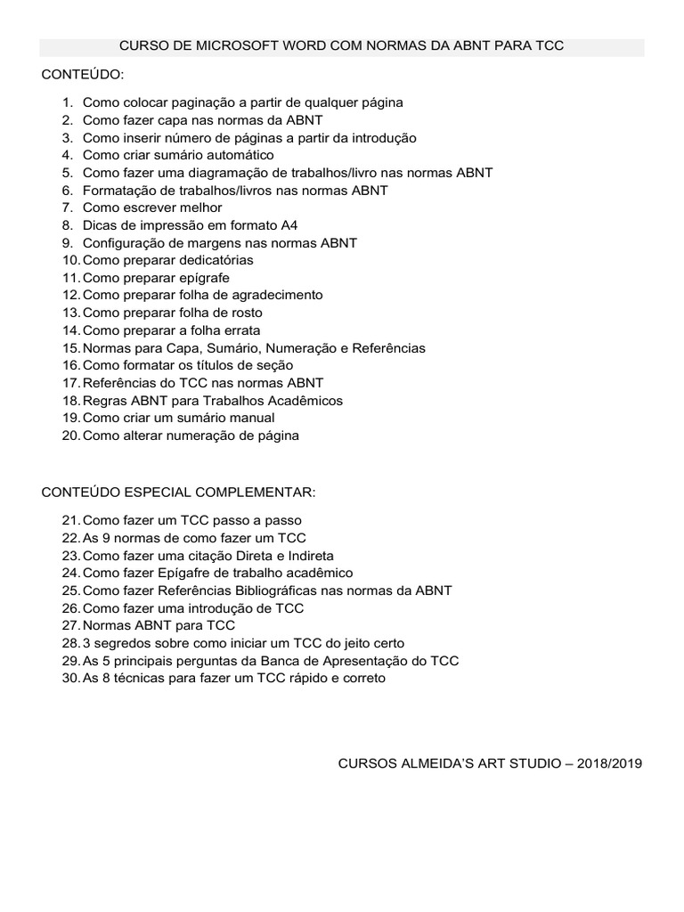 Curso de Microsoft Word Com Normas Da Abnt Para Tcc | PDF