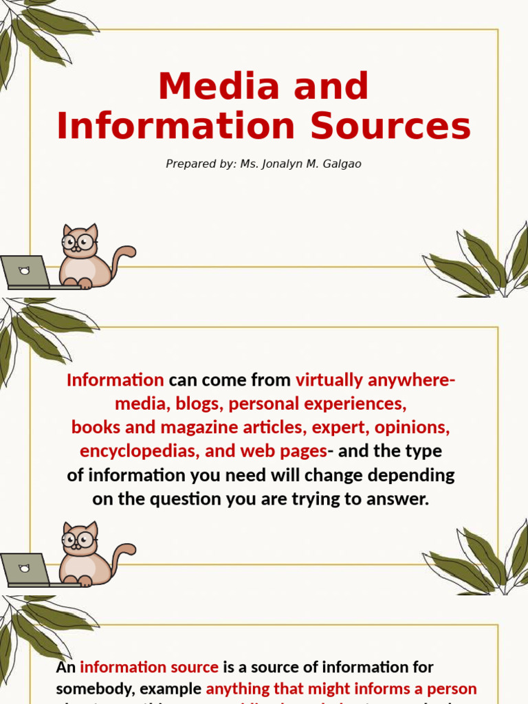 Media and Information Sources | PDF | Libraries | Internet