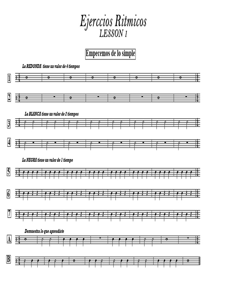 Leccion1 (Ejercicio Ritmico) | PDF