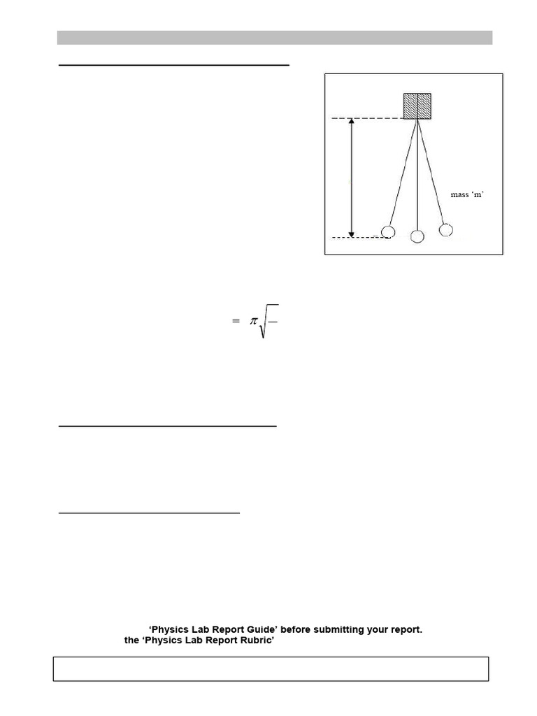 Simple Pendulum Lab Investigation | PDF | Pendulum | Mass
