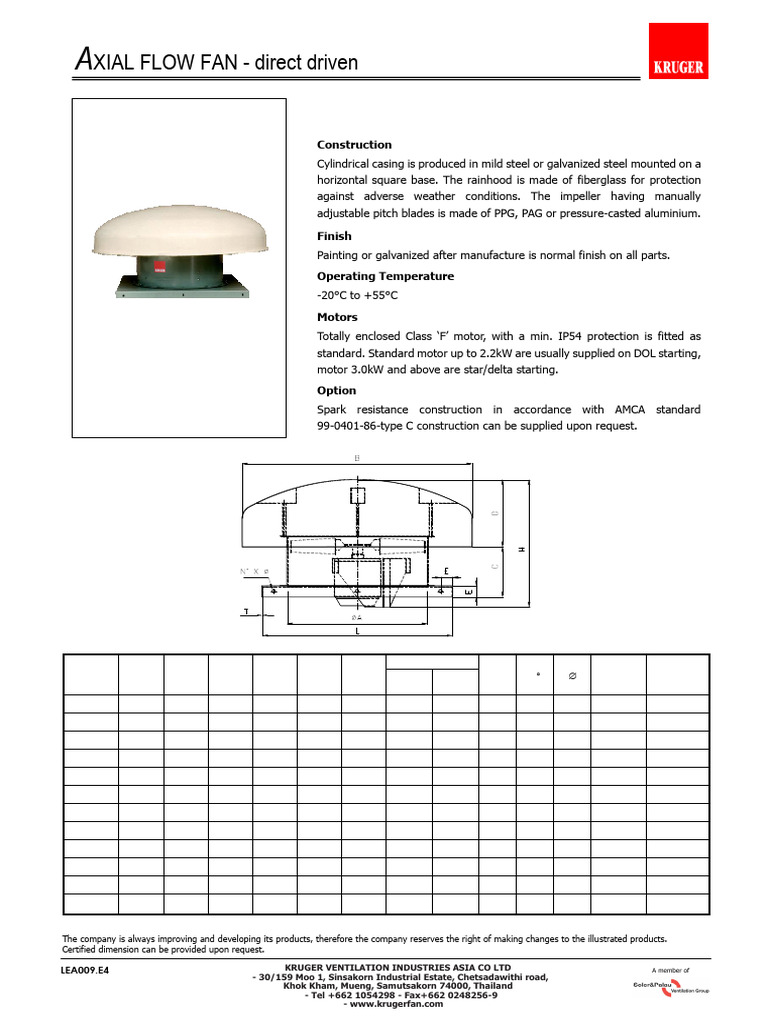 Katalog Axial Roof Rda Series - Axial Flow Fan - Direct Driven - Kruger ...