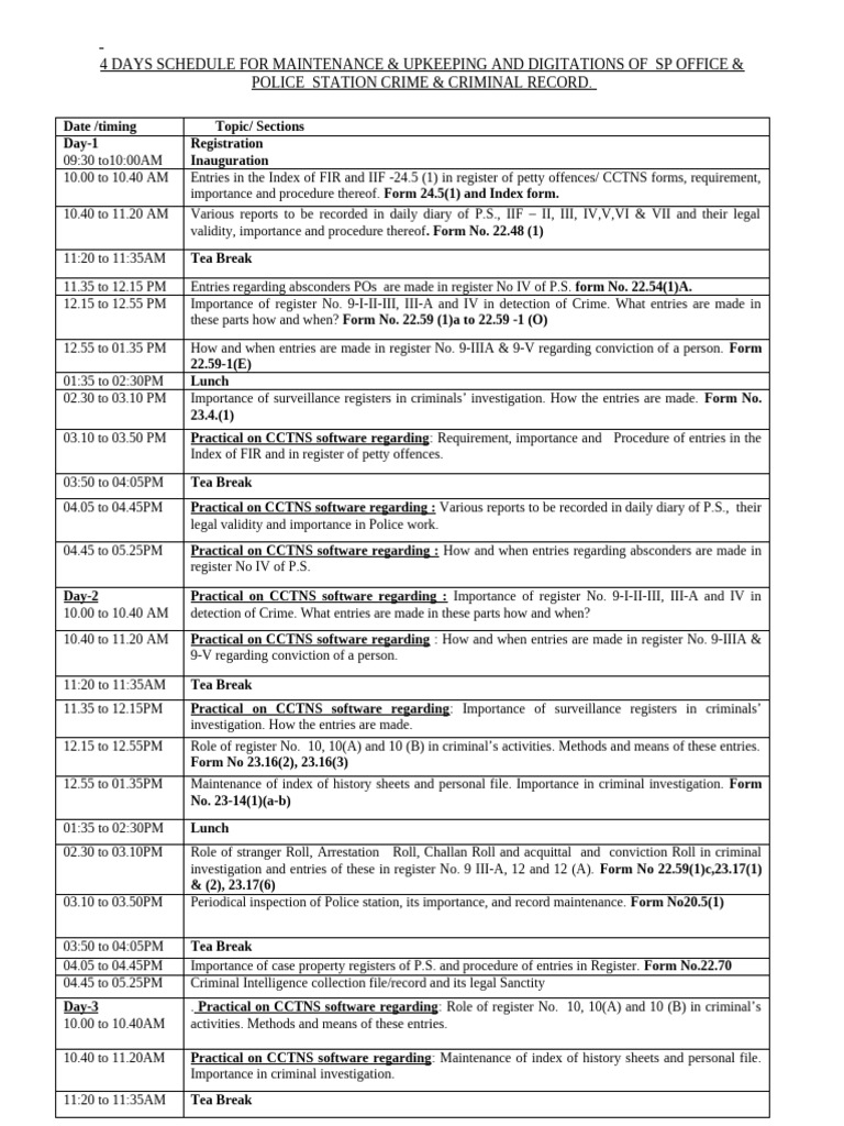 Maintenance & Up Keeping and Digitalization of Record of Police & SP ...