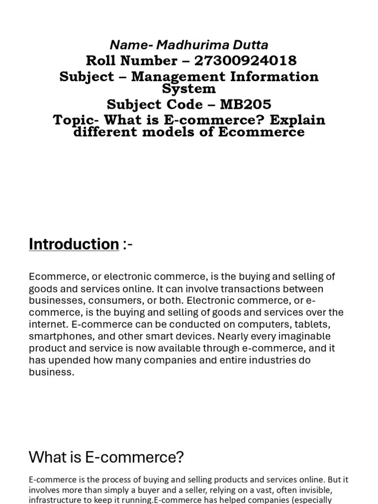 E-commerce Models Explained | PDF | E Commerce | Financial Technology
