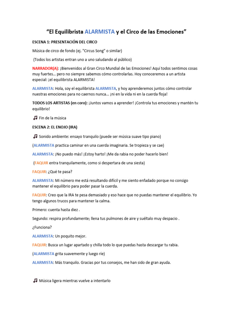 El Equilibrista ALARMISTA y El Circo de Las Emociones - ALONSO | PDF ...