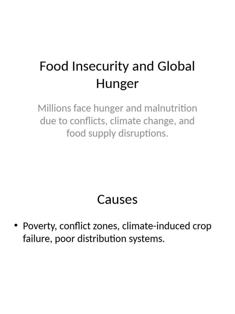 7 Food Insecurity and Global Hunger | PDF