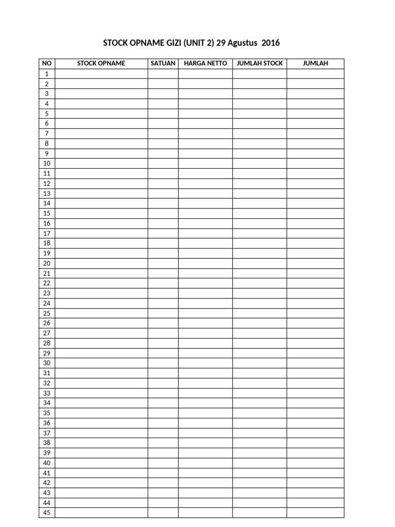 Stock Opname GIZI 2020 NEW | PDF