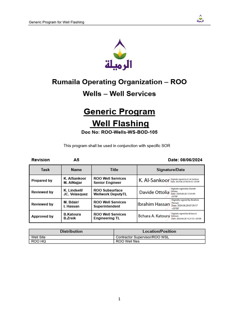 Well Flashing Program Overview | PDF
