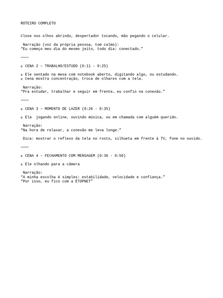 Roteiro Completo | PDF