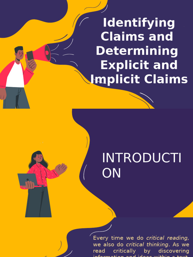 Understanding Claims in Critical Reading | PDF | Argument | Cognition