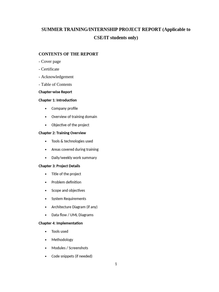 CSE/IT Summer Internship Report | PDF | Computer Programming | Software ...