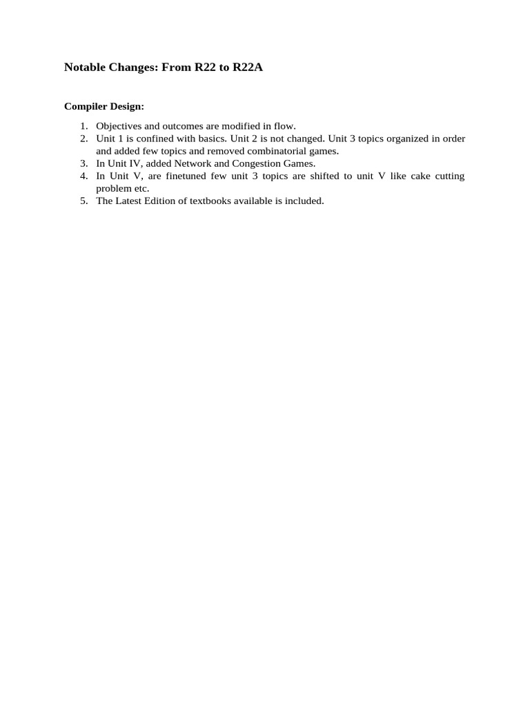 R22 to R22A Compiler Design Changes | PDF