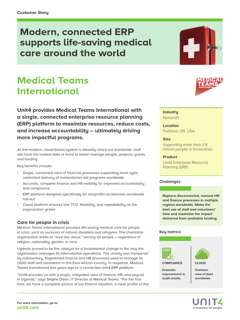 Unit4 Cs NFP Erp Na Medical Teams Cs210831int 211110a | PDF ...