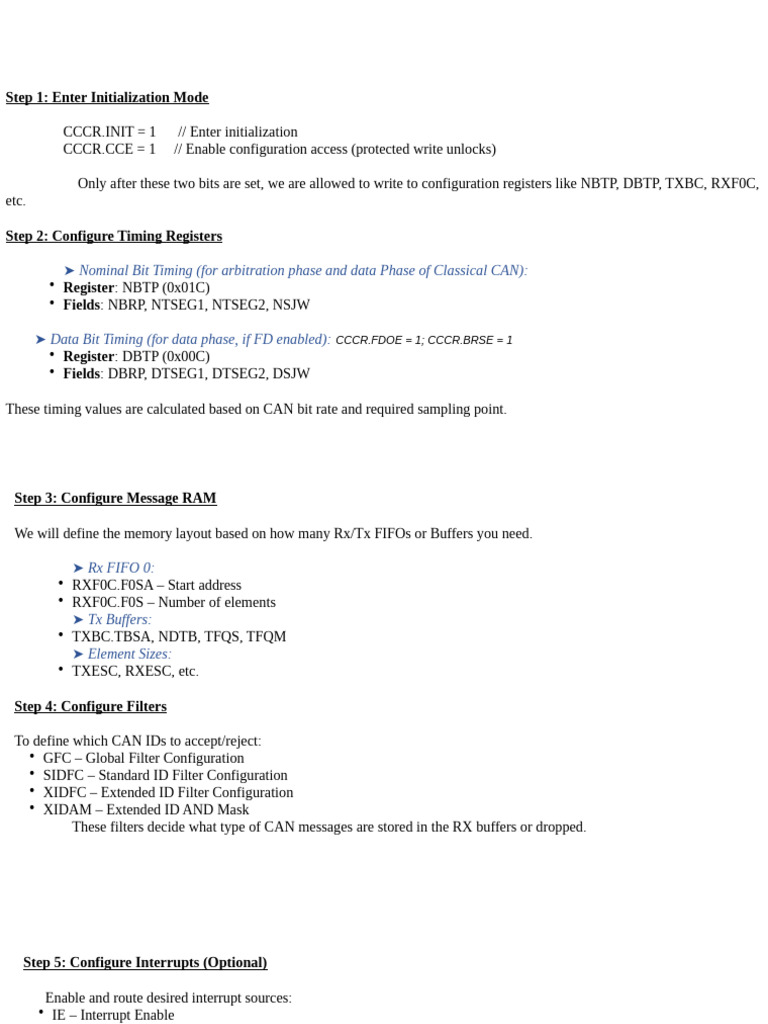 CAN Bus Initialization and Configuration Guide | PDF | Data Buffer ...