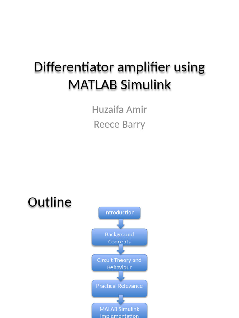 Differentiator Amplifier in MATLAB Simulink | PDF | Amplifier ...