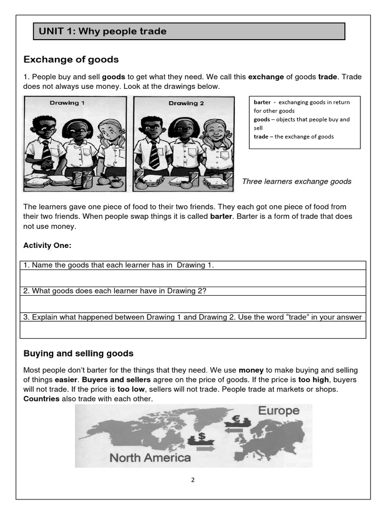 Understanding Trade: Barter, Goods, and Services | PDF | Chocolate ...