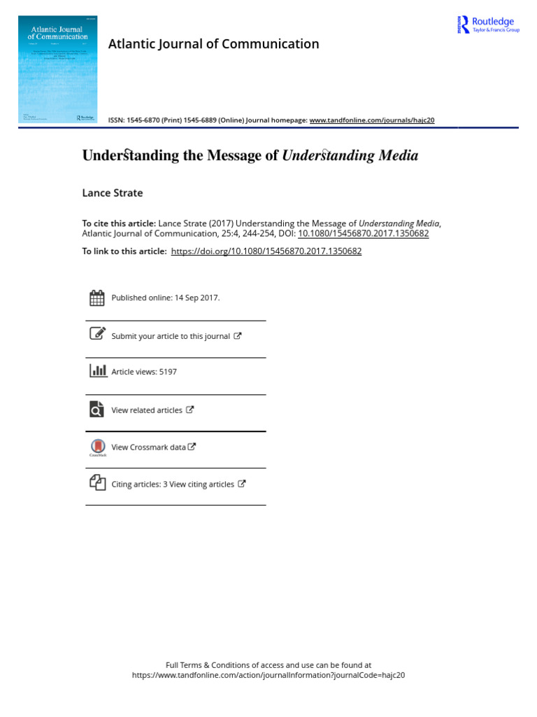 Understanding McLuhan's Media Message | PDF | Communication | Human ...