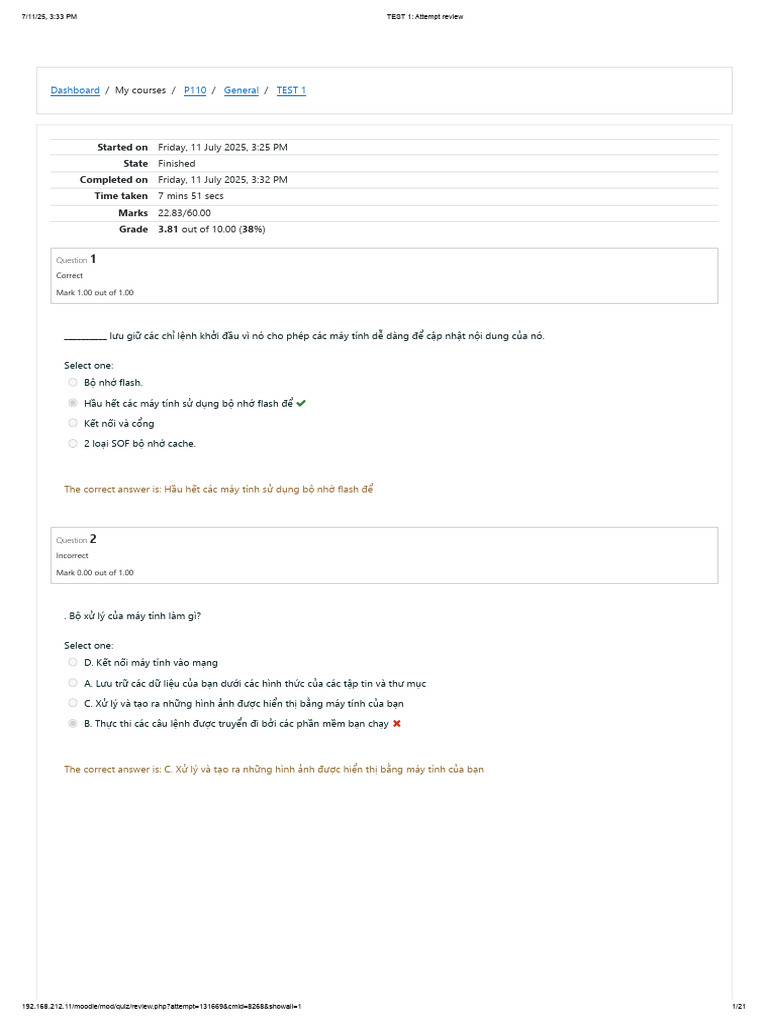 TEST 1 - Attempt Review | PDF