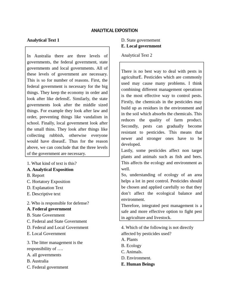 Soal Latihan Analytical Exposition | PDF | Pesticide | Pest (Organism)