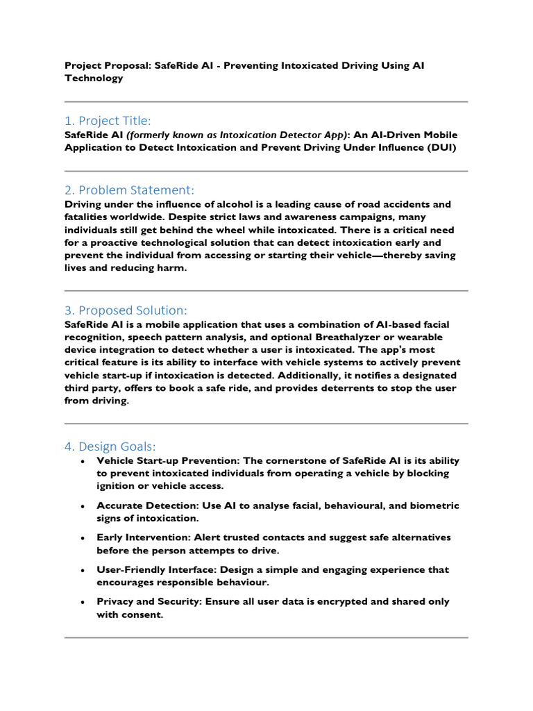 Project Proposal For Expo | PDF | Driving Under The Influence | Computing