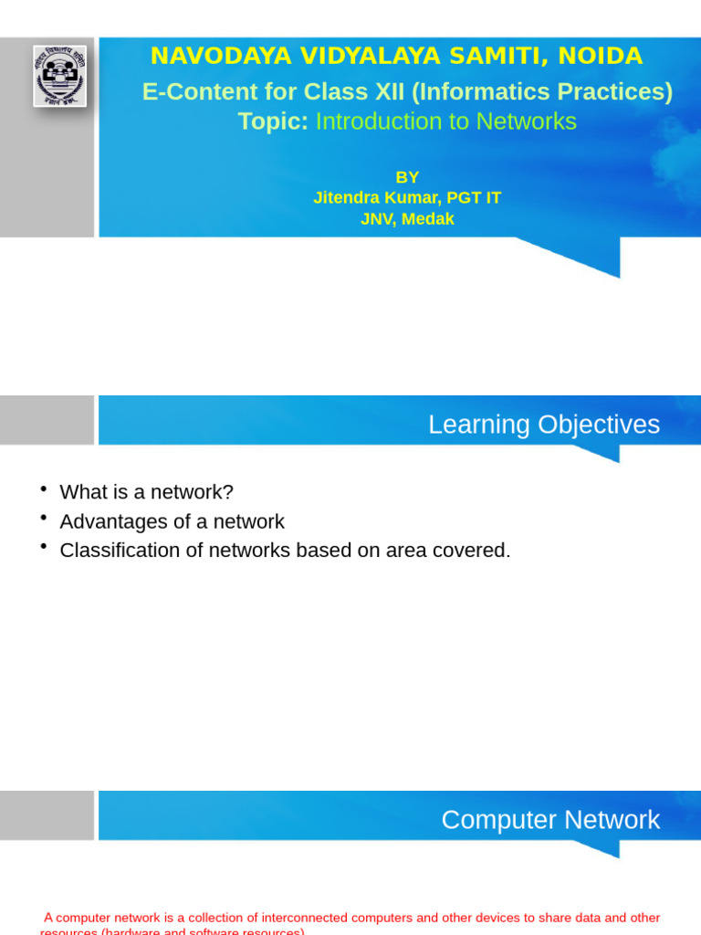 Introduction to Computer Networks | PDF | Computer Network | Local Area ...