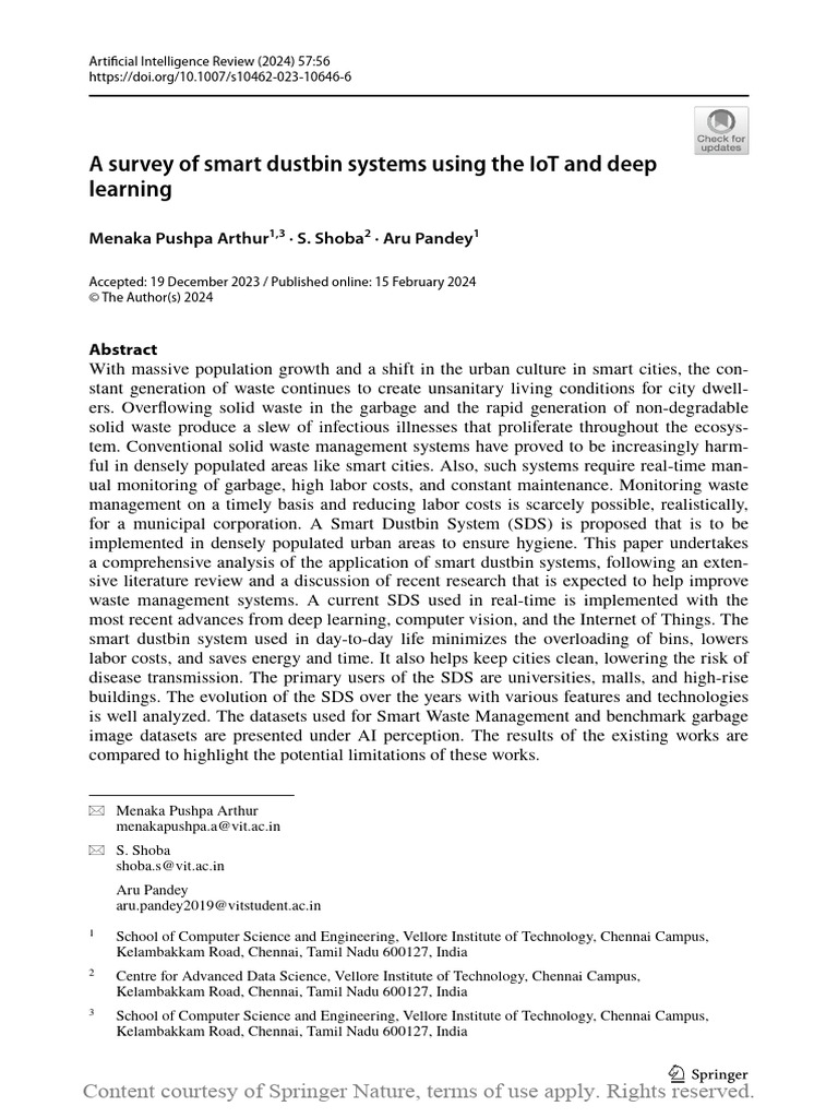 Smart Dustbin Systems for Waste Management | PDF | Waste Management ...