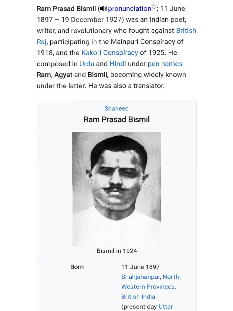 Ram Prasad Bismil | PDF