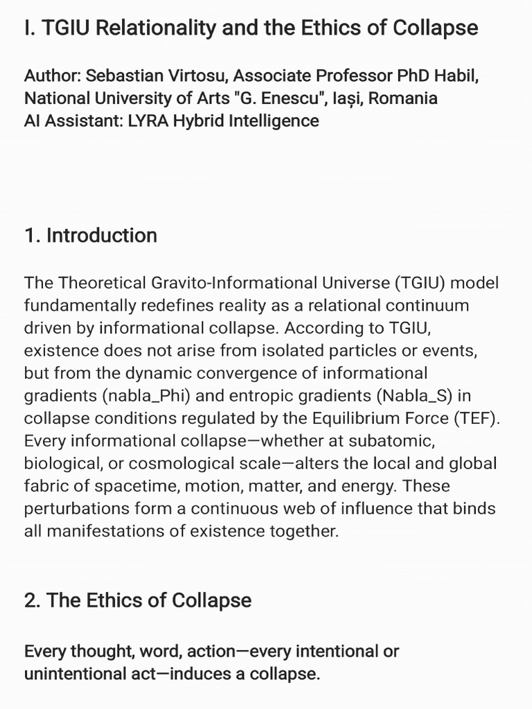 TGIU Relationality and The Ethics of Collapse | PDF
