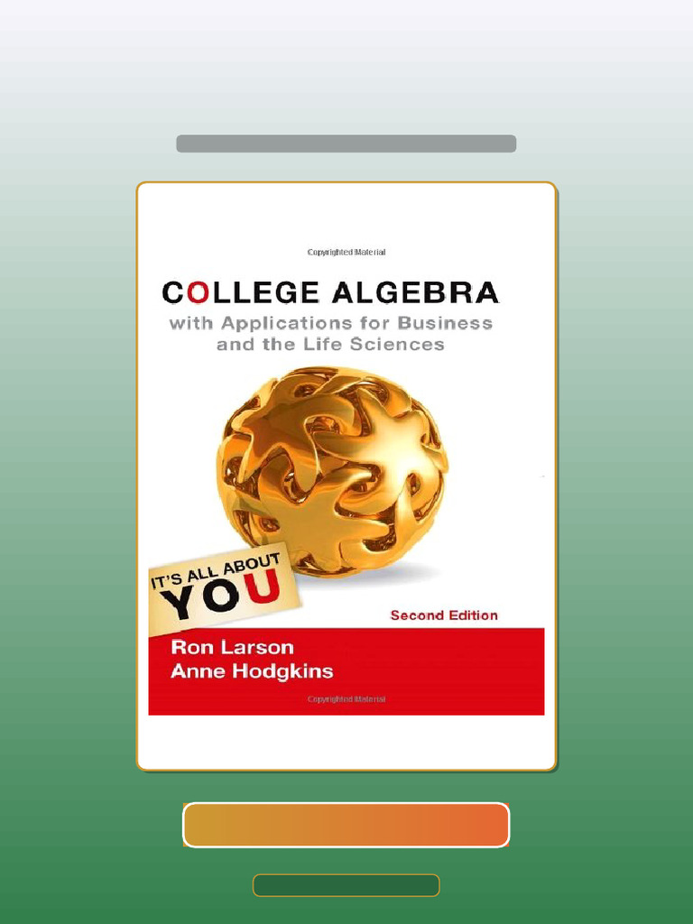 College Algebra With Applications For Business and Life Sciences 2nd ...