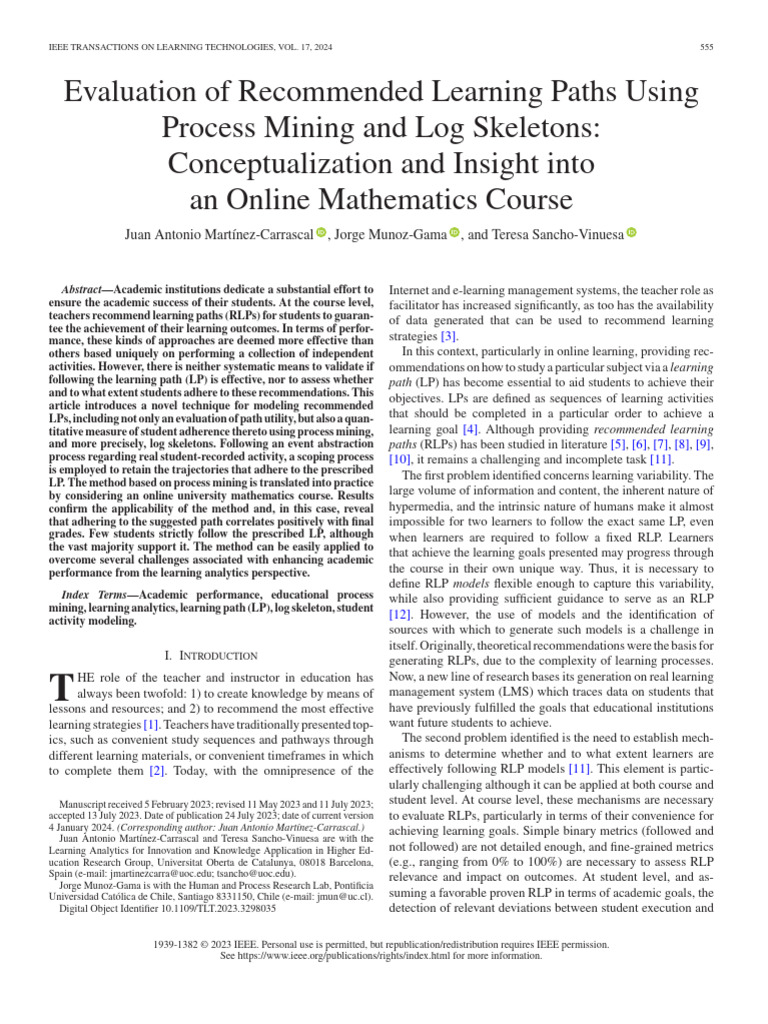 Evaluating Learning Paths in Online Math Courses | PDF | Methodology ...