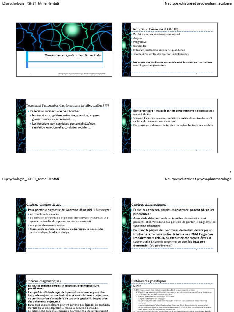 Démences : Diagnostic et Classification | PDF | Maladie d'Alzheimer ...
