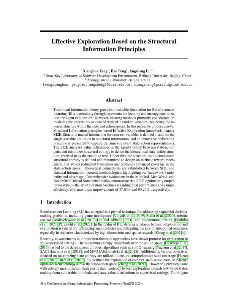 Effective Exploration Based On The Structural Information Principles ...