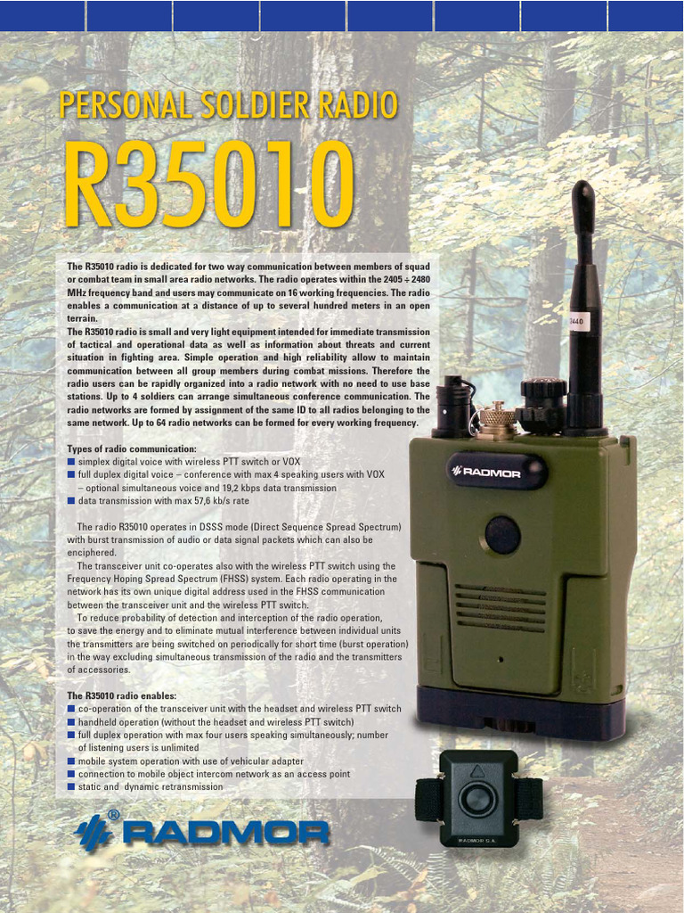 R35010 Tactical Radio Overview | PDF | Radio | Computer Network