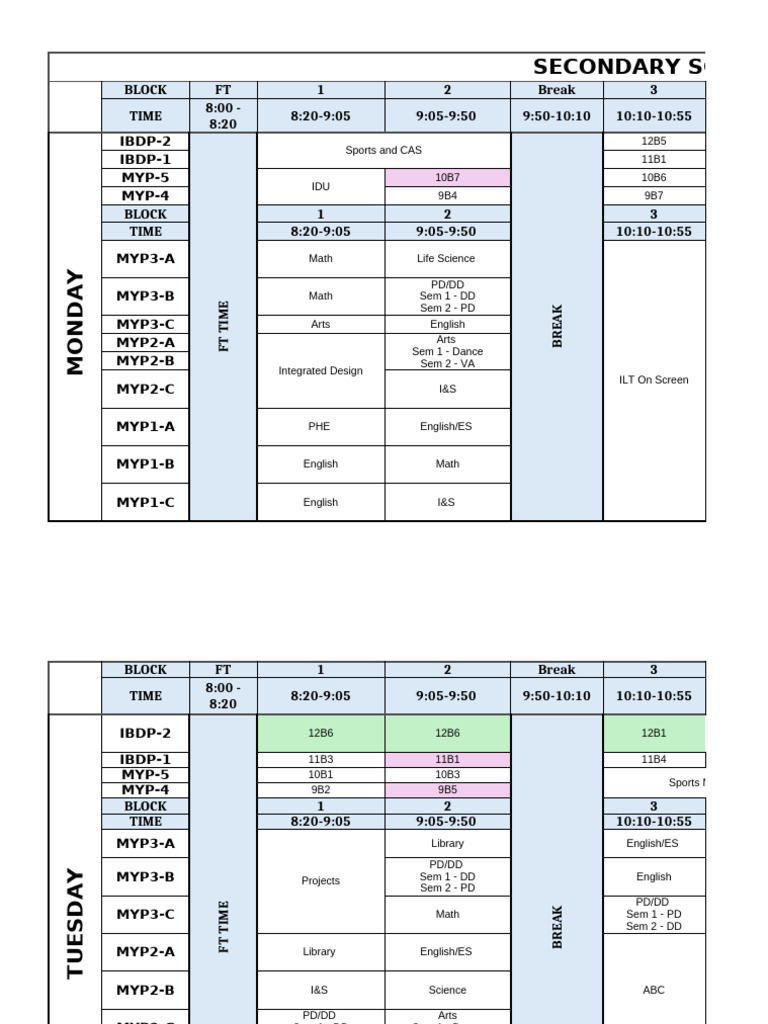 School Timetable 2025-26 Overview | PDF