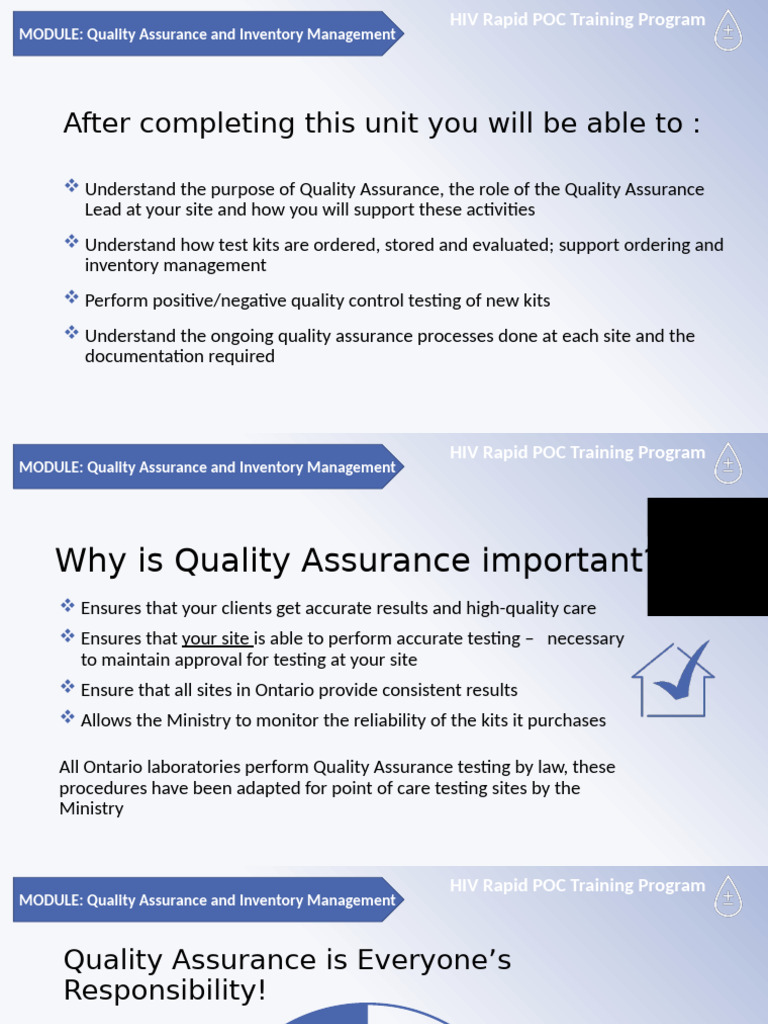 Quality Assurance in HIV Testing | PDF | Quality Assurance