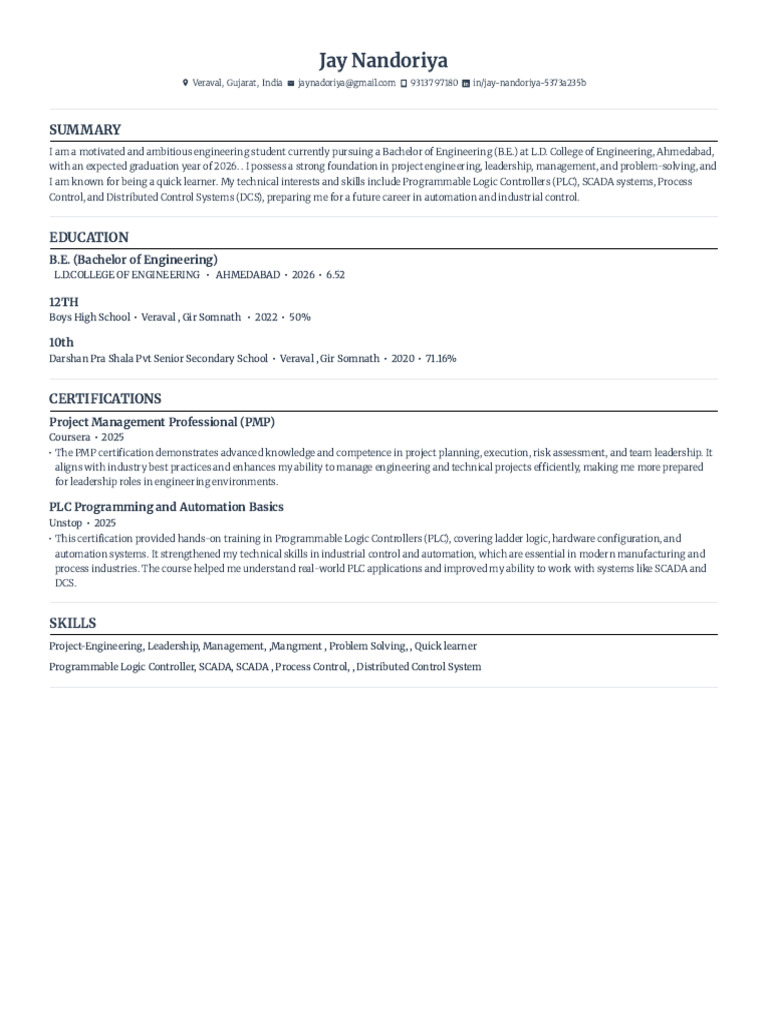 First Resume | PDF