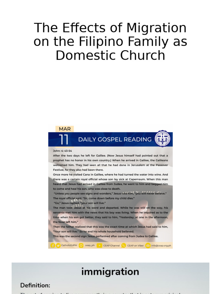 The Effects of Migration On The Filipino Family | PDF