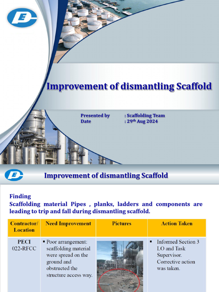 Improvement of Dismantling Scaffold | PDF | Scaffolding | Construction ...
