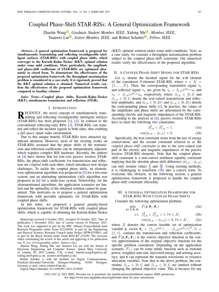 Optimization Framework for STAR-RISs | PDF | Mathematical Optimization ...