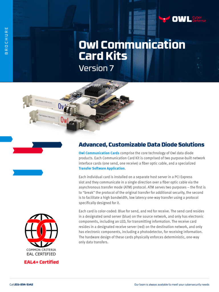 19 OWL 0105 Data Sheet Redesign Communication Card Kits V10 ...