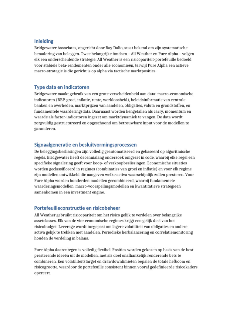 Bridgewater Analyse | PDF