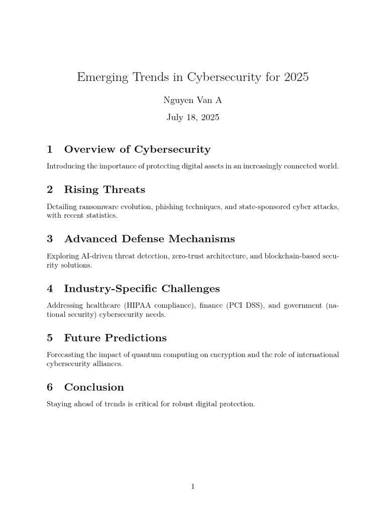 Emerging Trends in Cybersecurity For 2025 | PDF
