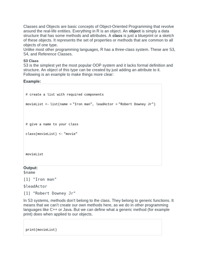 Classes and Objects Are Basic Concepts of Object | PDF | Object ...