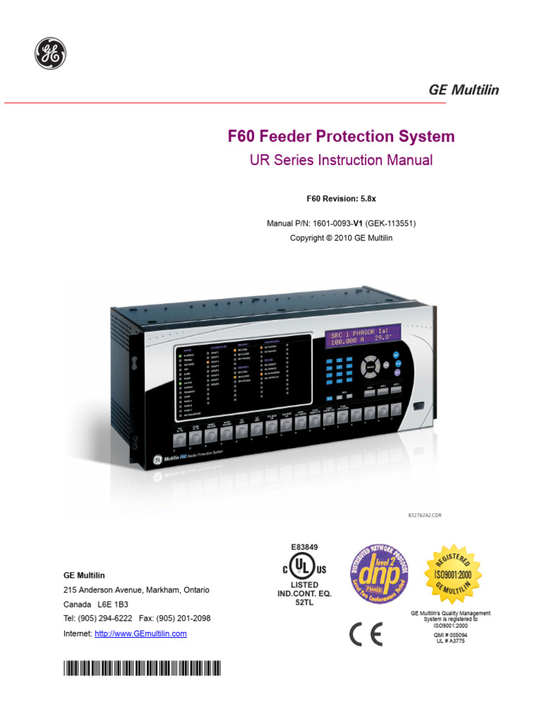 F60 Feeder Protection System Manual | PDF | Network Switch | Central ...