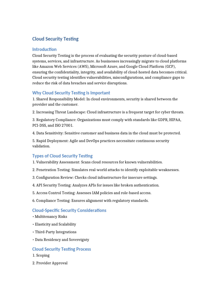 Cloud Security Testing | PDF | Cloud Computing | Security