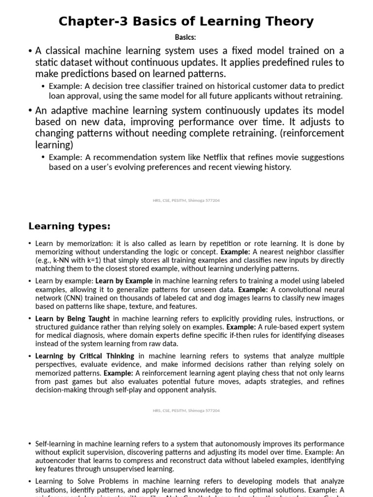 Learning Theory in Machine Learning | PDF | Machine Learning | Learning